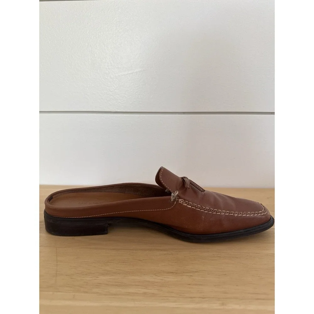 Vintage Liz Claiborne Leather Loafers Size 8.5 Brown Slip On Preppy Classic